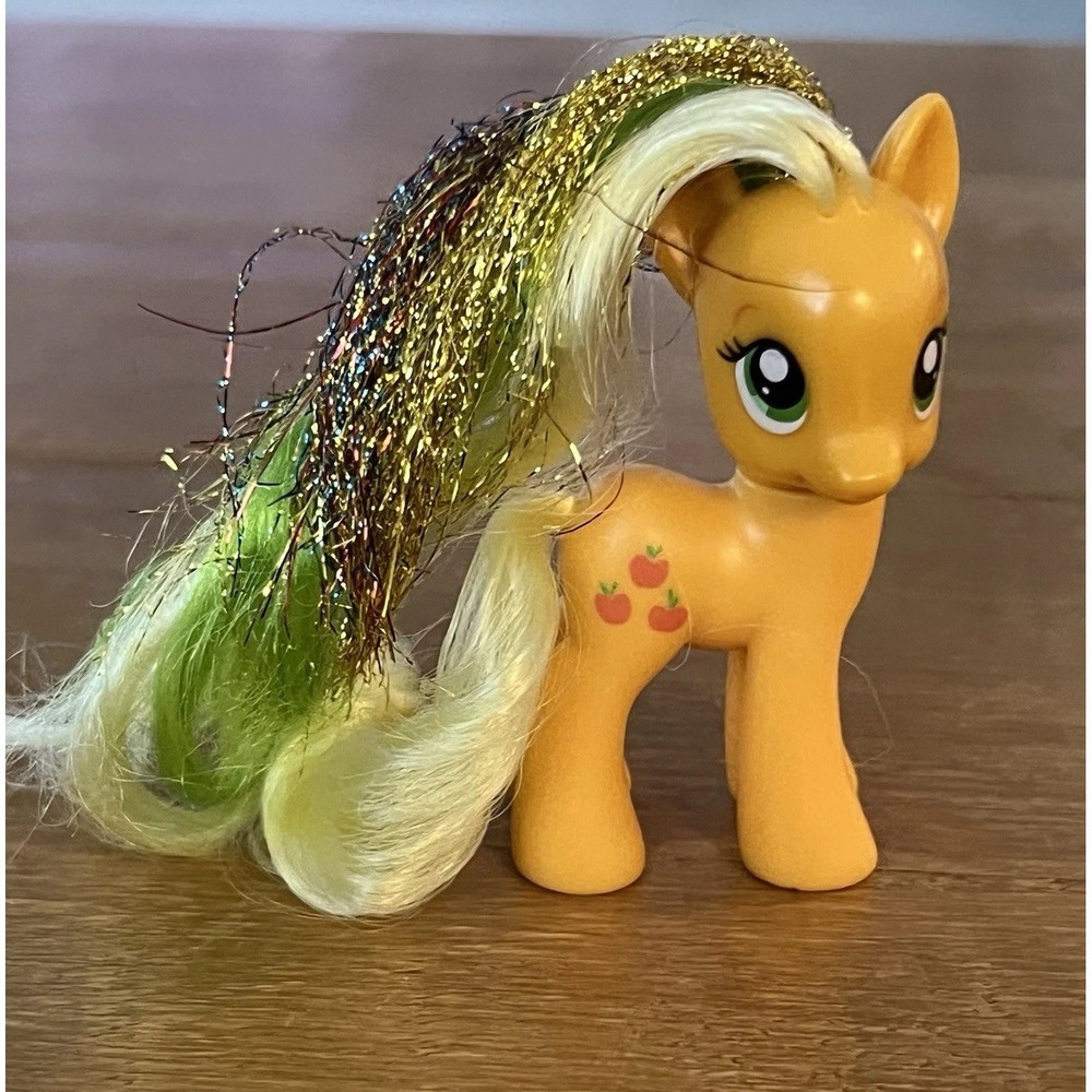 My Little Pony Applejack Figure Orange Pony Tinsel Hair Hasbro G4 2010 MLP